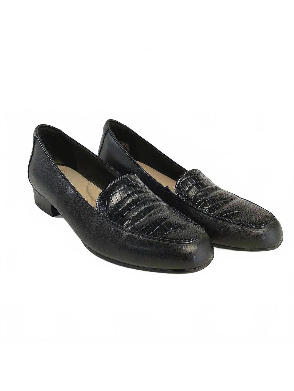 Clarks Comfort Collection Preppy Black Patent Leather Loafers Size 7.5 Office